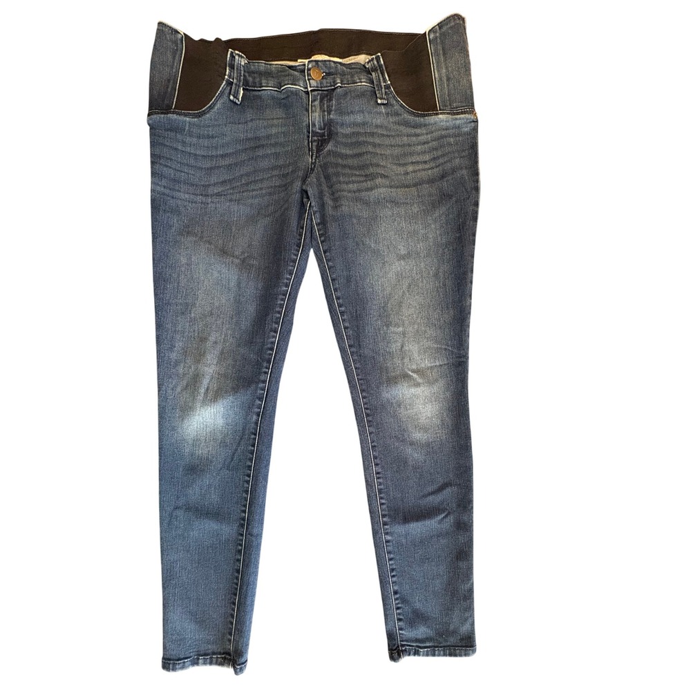 Isabel Maternity Skinny Jeans Women 8 Blue Excellent Crossover Panel Denim